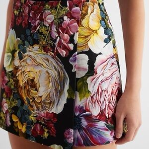 NWT Express High Waisted Floral Wrap Front Mini Skort